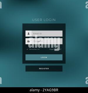 user friendly login page form template member profile access vector ...