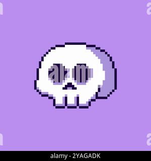 Pixel art Skull game asset design Stock Vector