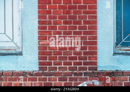 Clinker brick pattern with white mortar as background Stock Photo