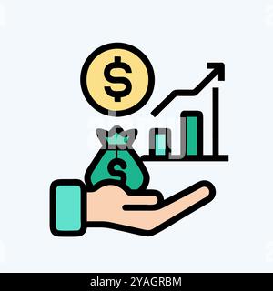 Investment icon vector art image. Stock Vector