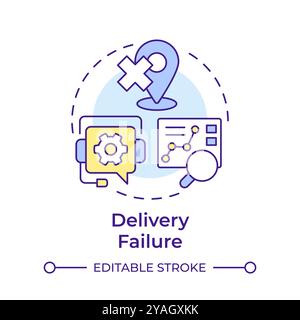 Delivery failure multi color concept icon Stock Vector