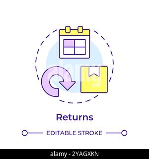 Returns multi color concept icon Stock Vector