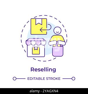Reselling multi color concept icon Stock Vector