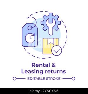 Rental and leasing returns multi color concept icon Stock Vector