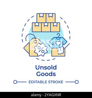 Unsold goods multi color concept icon Stock Vector