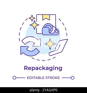 Repackaging multi color concept icon Stock Vector