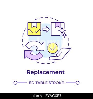 Replacement multi color concept icon Stock Vector