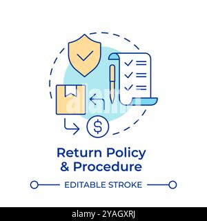 Return policy and procedure multi color concept icon Stock Vector