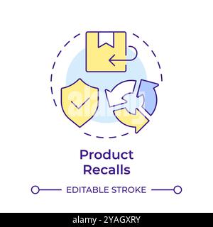 Product recalls multi color concept icon Stock Vector