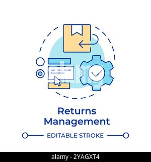 Returns management multi color concept icon Stock Vector