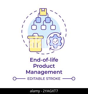 End-of-life product management multi color concept icon Stock Vector
