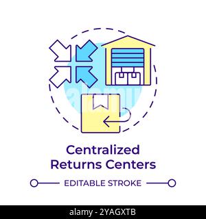 Centralized returns centers multi color concept icon Stock Vector