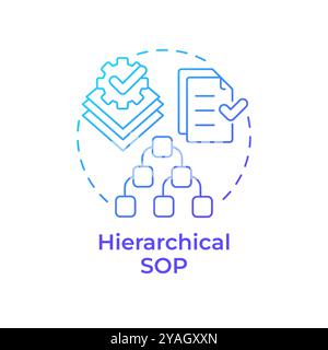Hierarchical sop blue gradient concept icon Stock Vector