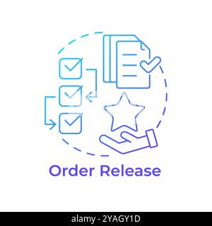 Order release blue gradient concept icon Stock Vector
