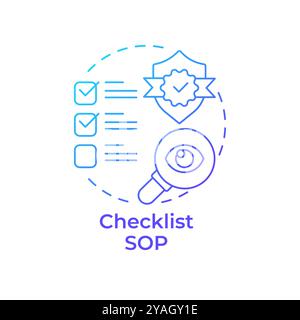 Checklist sop blue gradient concept icon Stock Vector