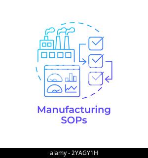 Manufacturing sops blue gradient concept icon Stock Vector
