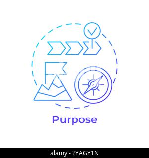 Purpose blue gradient concept icon Stock Vector
