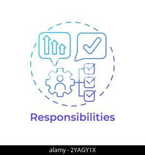 Responsibilities blue gradient concept icon Stock Vector