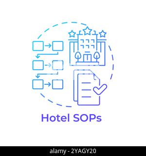 Hotel sops blue gradient concept icon Stock Vector