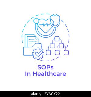 SOPS in healthcare blue gradient concept icon Stock Vector
