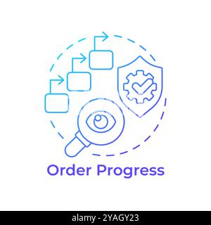Order progress blue gradient concept icon Stock Vector