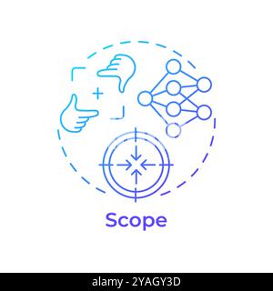 Scope blue gradient concept icon Stock Vector