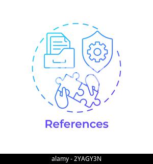 References blue gradient concept icon Stock Vector