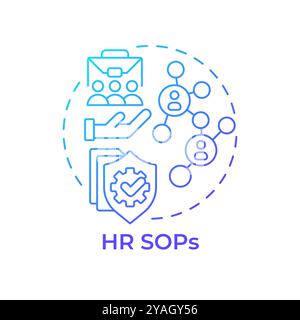 HR sops blue gradient concept icon Stock Vector