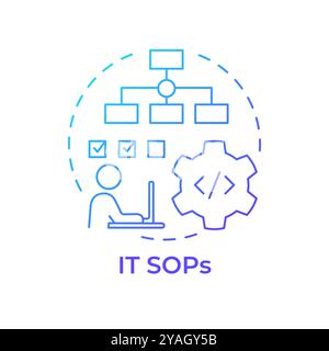 IT sops blue gradient concept icon Stock Vector