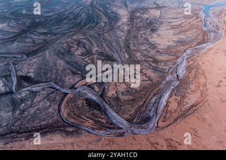 Aerial view of Colorado river delta, El Golfo Biosphere Reserve, Baja