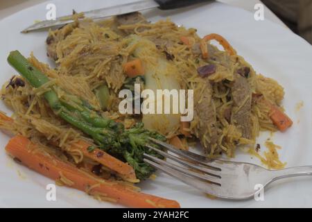 Singaporean Noodles Stock Photo