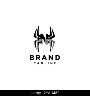 Letter N with Spider Legs Logo Design. Creative Spider N Icon Logo Design. Stock Vector