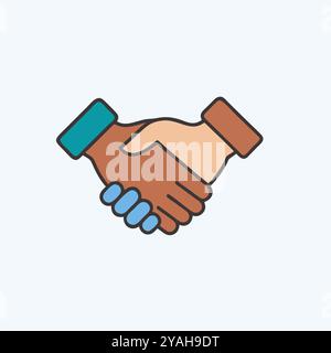 Handshake icon vector art image set. Stock Vector