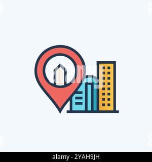 City Pin vector art image. Stock Vector