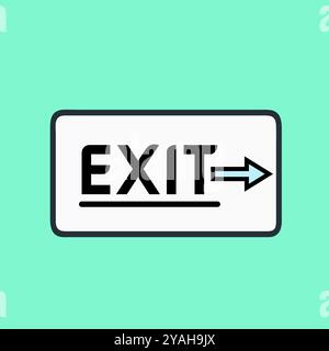 Exit sign vector art image.Exit icon vector art Stock Vector