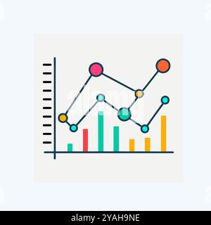 Line Chart icon vector art image Stock Vector