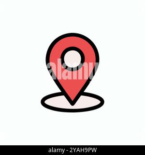 Location Pin icon vector art image. Stock Vector