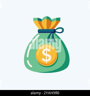 Money Bag icon vector art image set. Stock Vector