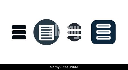 menu icons Stock Vector