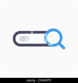 Search Bar Icon with Magnifying Glass. Stock Vector