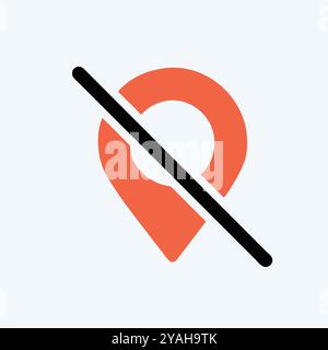 Location Off icon vector art image. Stock Vector