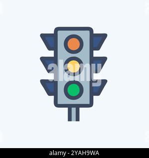 Traffic Light icon vector image. Stock Vector