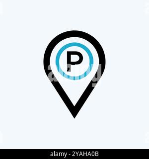 Parking Pin icon vector image. Stock Vector