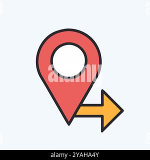 Navigation Icon with Directional Arrow vector art image. Stock Vector