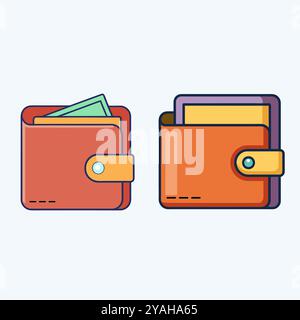 Wallet icon vector art image. Stock Vector