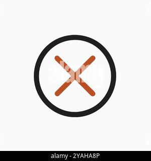 red Cross Symbol Inside a Circular Outline Stock Vector