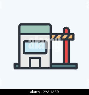 Toll Booth icon vector image. Stock Vector