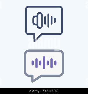 Voice Message icon set vector art image. Stock Vector