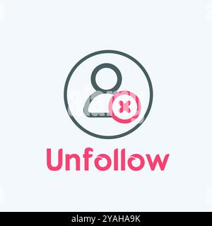unfollow icon vector art images. Stock Vector