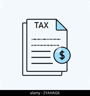 Tax Document icon vector art image. Stock Vector